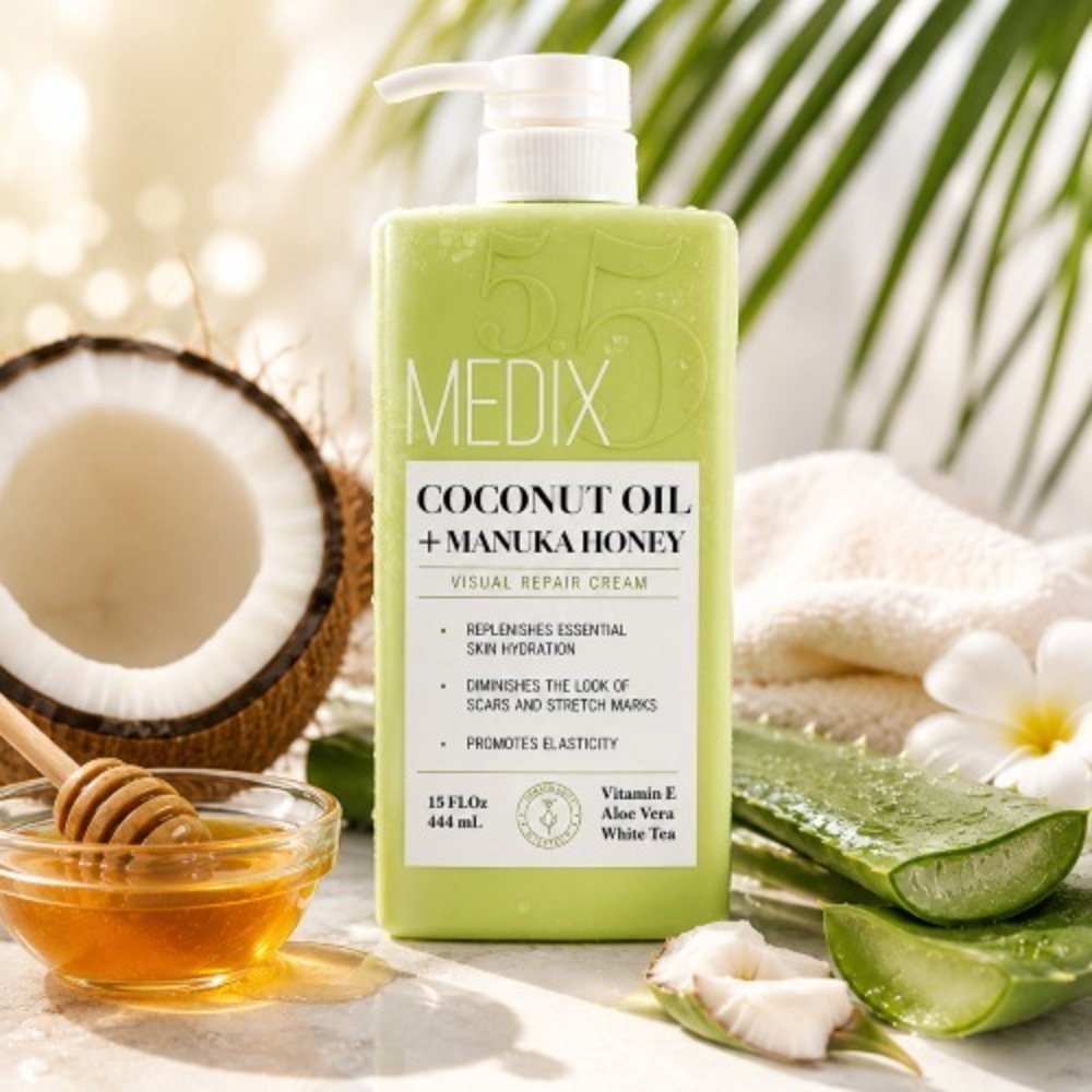Medix 5.5 Coconut Oil + Manuka Honey Body Cream 15 oz Hydrating Formula
